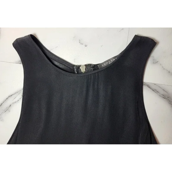 Sanctuary Sleeveless Black Dress Drop Waist Rear Zip Hi Low Hem Small LBD Y2K - Picture 5 of 7